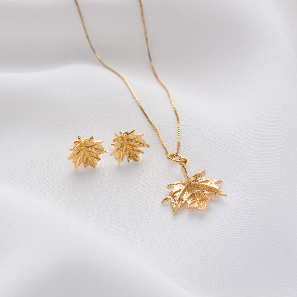 Sterling Silver | Elegant Autumn Leaf Necklace - Lotus Fun