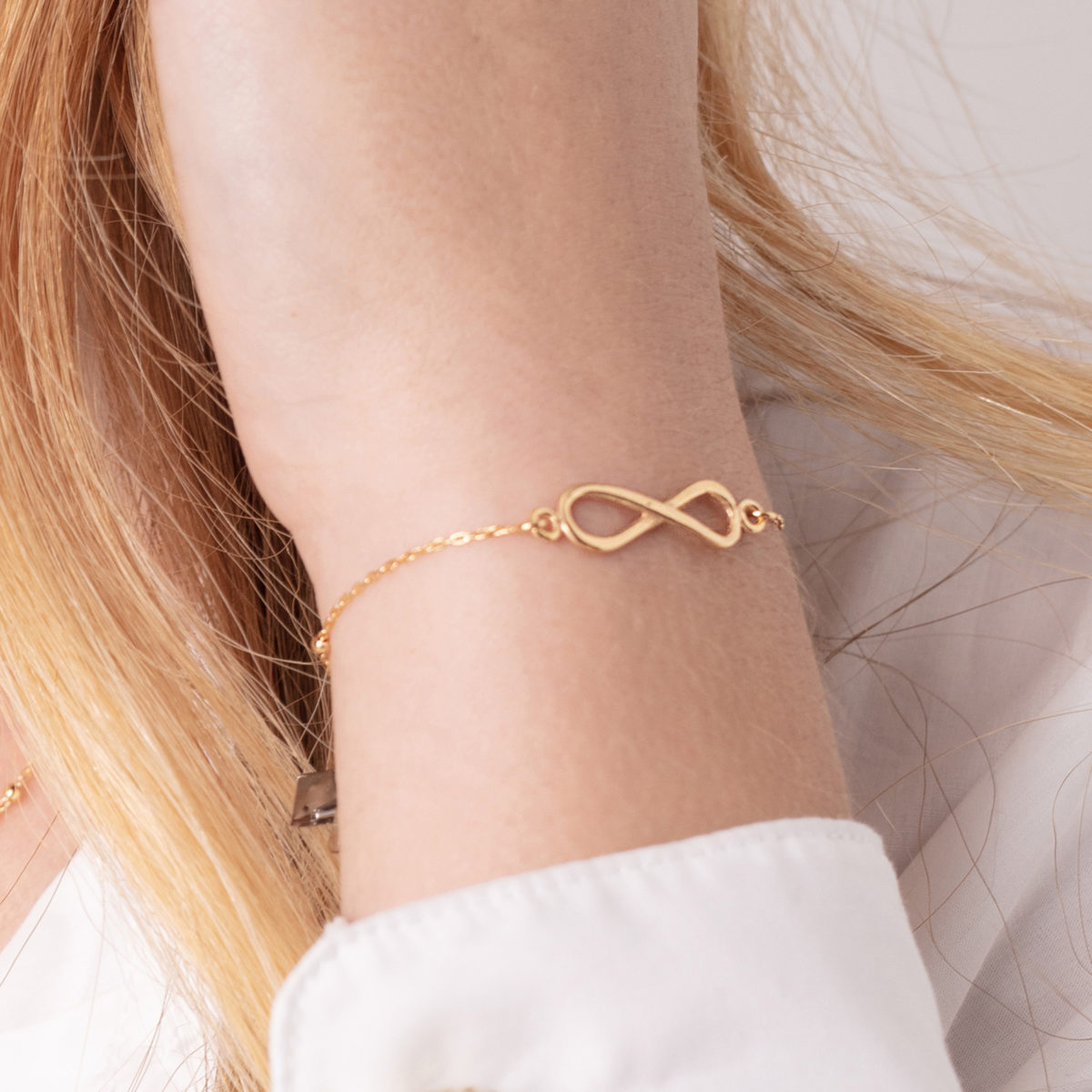 gold plated infinity bracelet